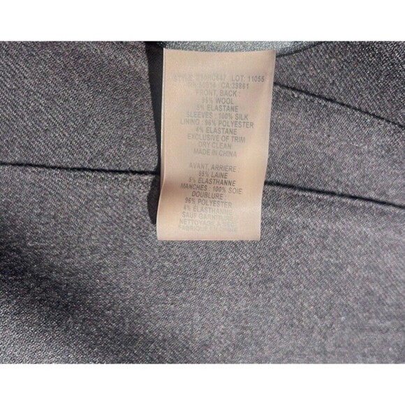 Elie Tahari Sheath Sleek Dress Wool Blend Sheer Ruffle Cap Sleeves Corpcore SZ 4 - Picture 10 of 10